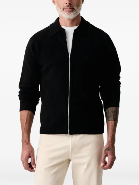 Lindbergh zip-up spread-collar cardigan