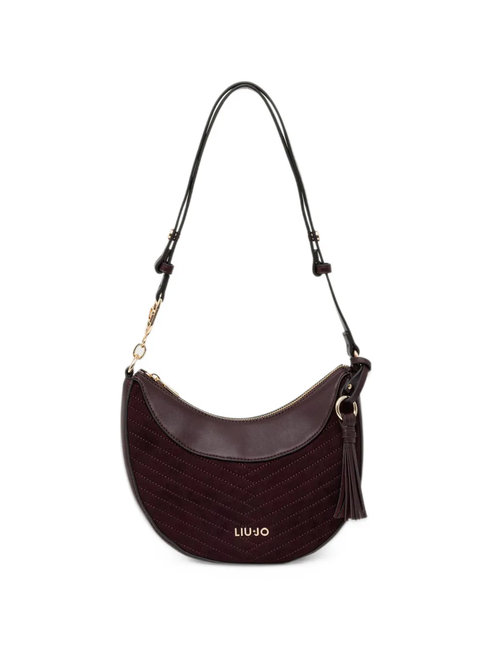 LIU JO chevron-quilted tassel-detail shoulder bag - Rosso
