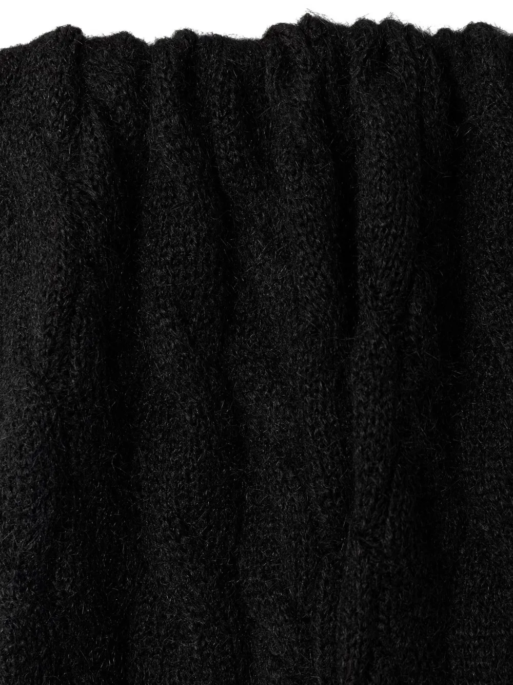 LIU JO cable-knit logo-plaque scarf Zwart