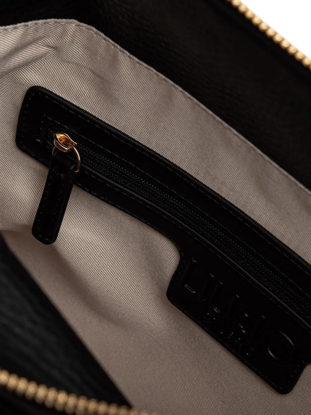 LIU JO logo-plaque pebbled tote bag Zwart