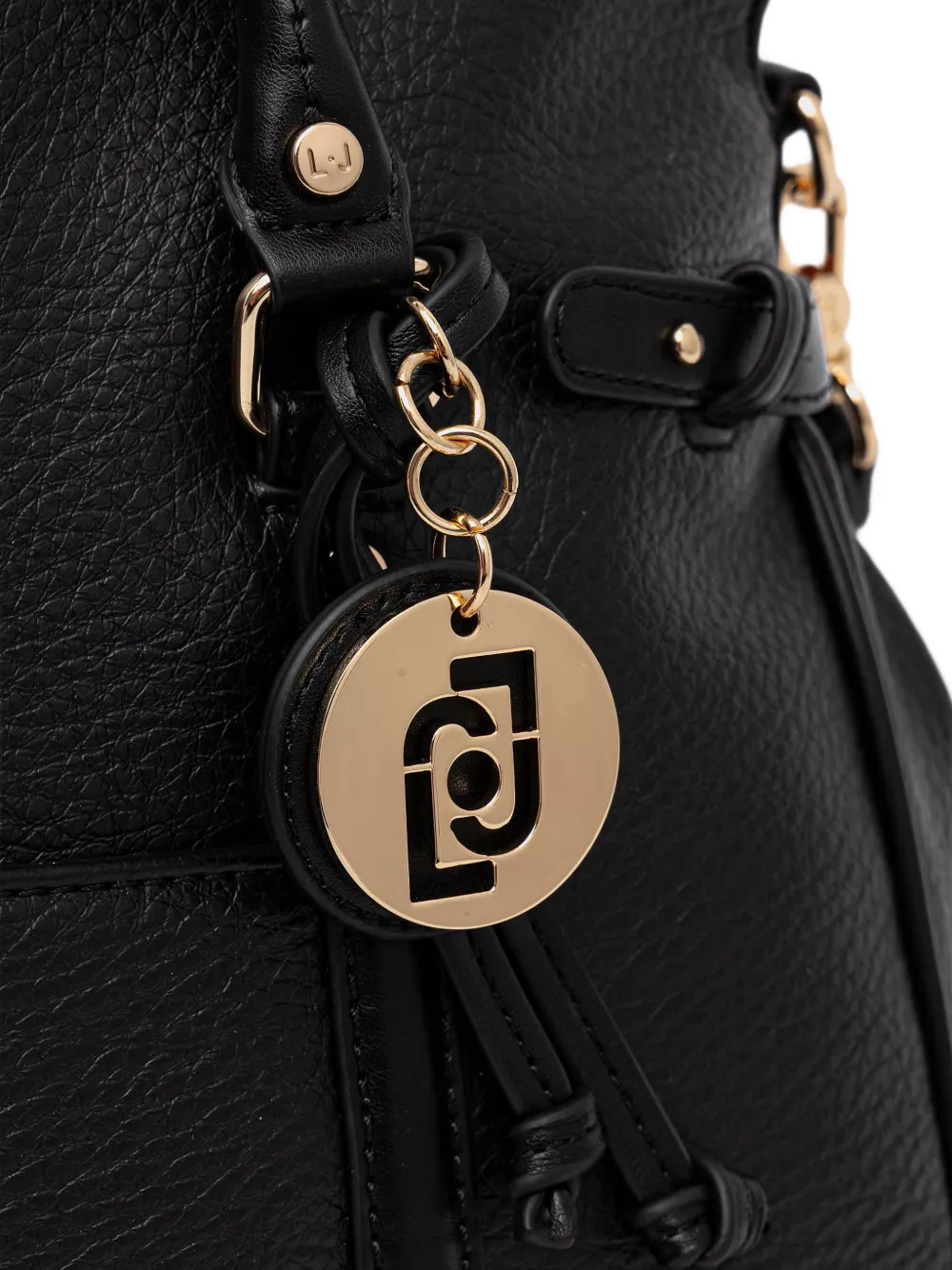 LIU JO logo-plaque pebbled tote bag Zwart