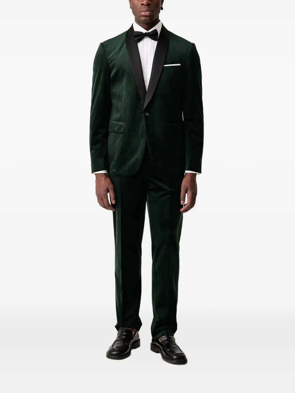 Lindbergh Tuxedo velvet shawl-lapel suit - Verde