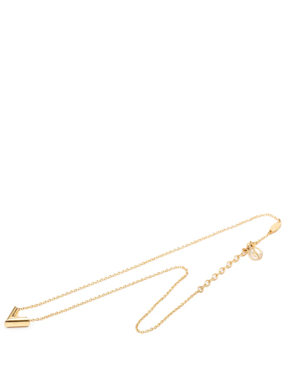 Louis Vuitton Pre-Owned 2018 Gold Plated Essential V Necklace costume necklace