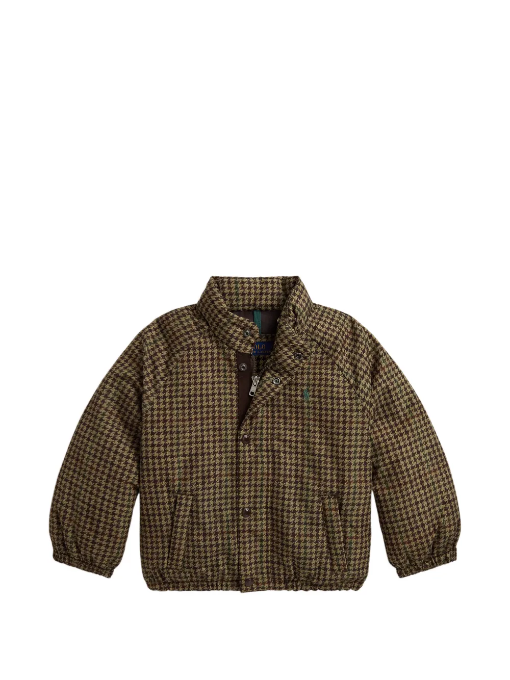 POLO RALPH LAUREN KIDS tweed-print down jacket - Marrone