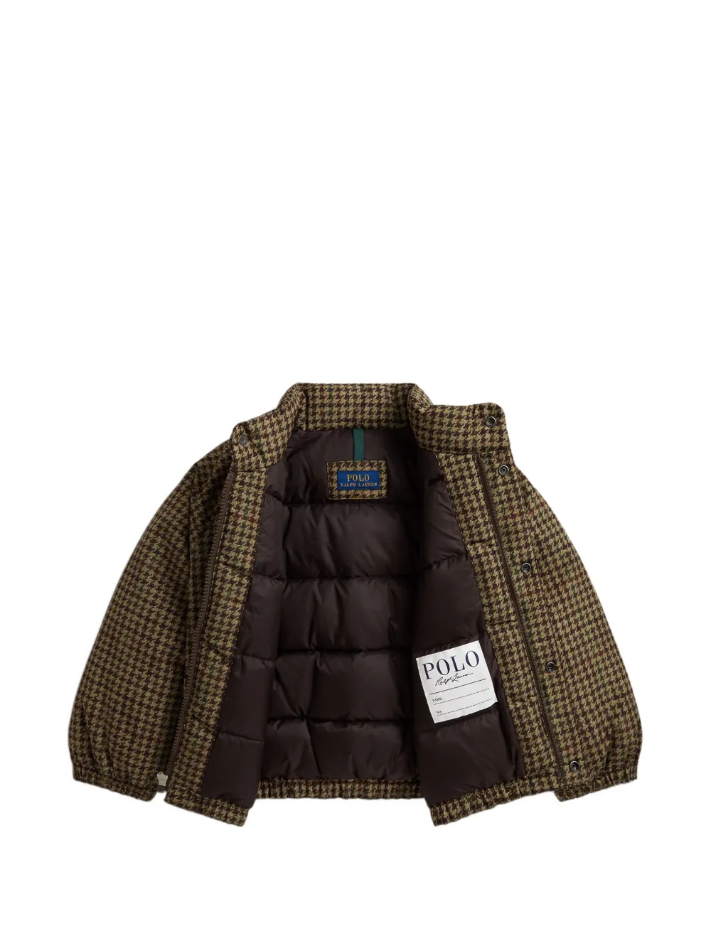 POLO RALPH LAUREN KIDS tweed-print down jacket Bruin