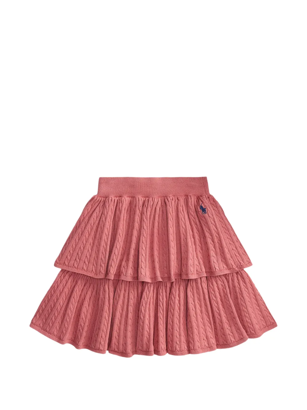 POLO RALPH LAUREN KIDS mini-cable tiered cotton skirt - Rosa