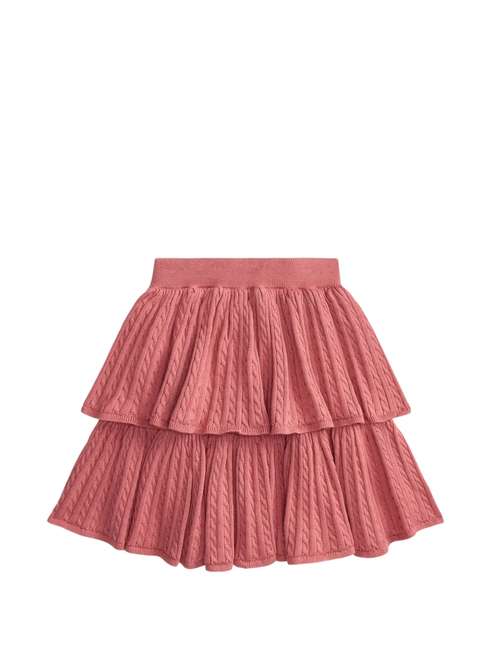 POLO RALPH LAUREN KIDS mini-cable tiered cotton skirt Roze