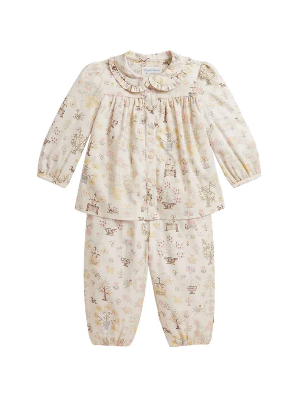 POLO RALPH LAUREN KIDS Polo Bear cotton twill top & pants - White
