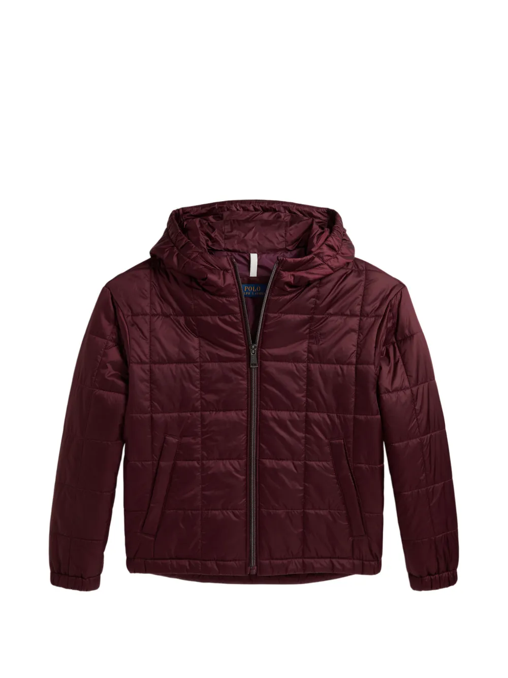 POLO RALPH LAUREN KIDS quilted metallic water-repellent jacket - Rosso