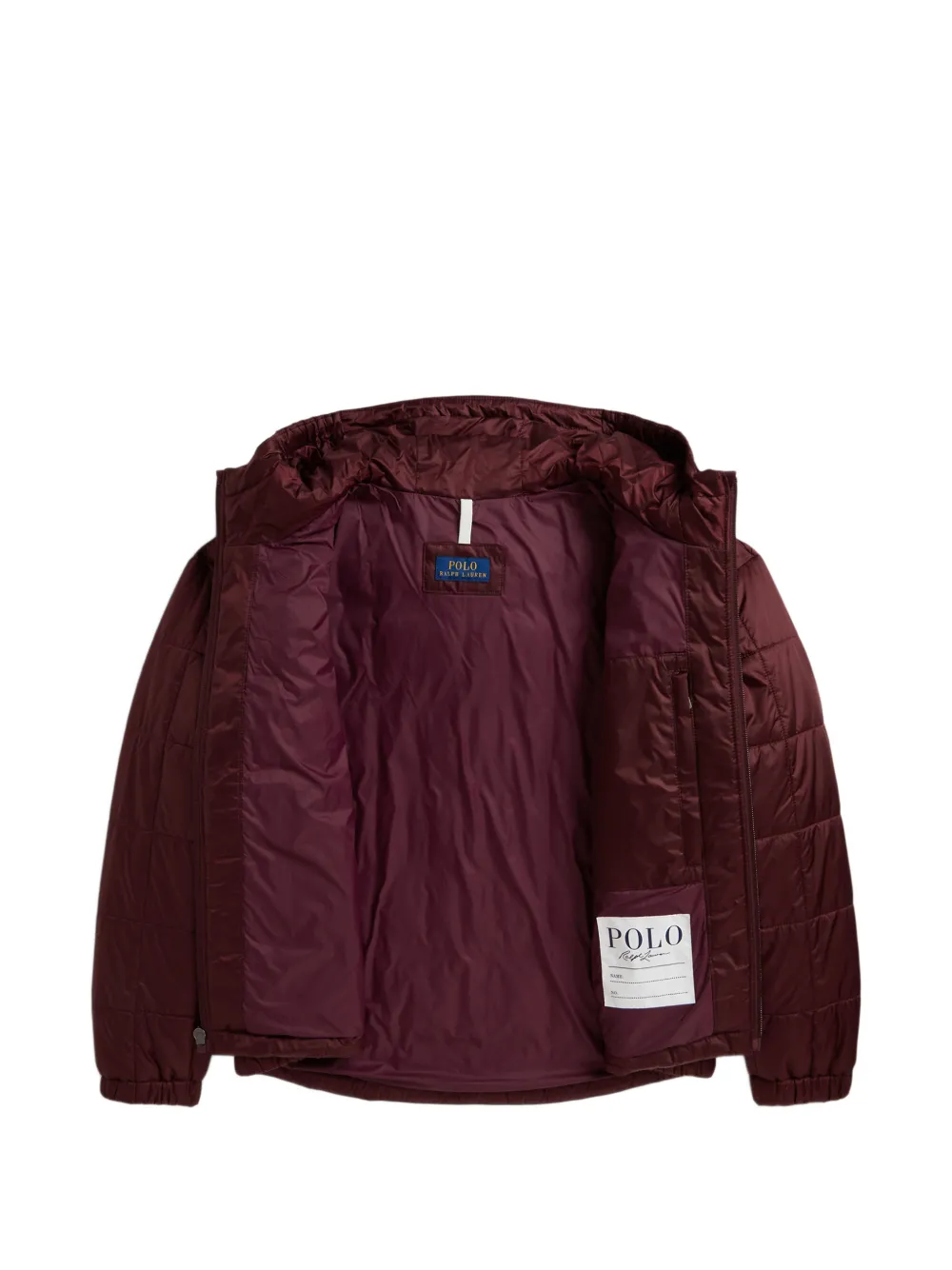 POLO RALPH LAUREN KIDS quilted metallic water-repellent jacket Rood