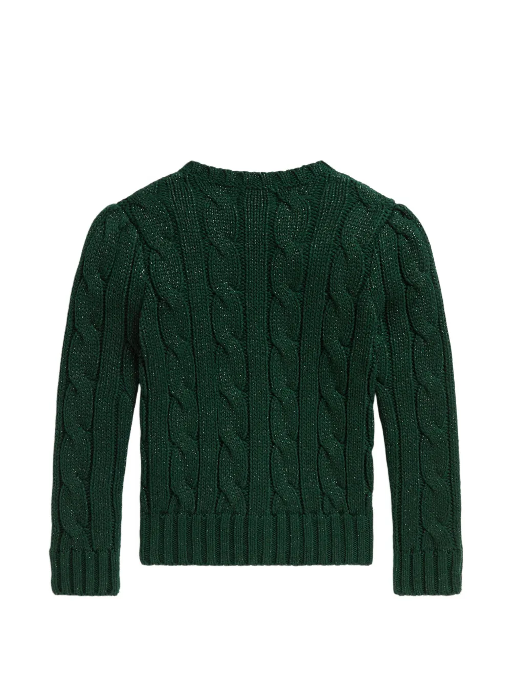 POLO RALPH LAUREN KIDS cable-knit lurex-detail cardigan Groen