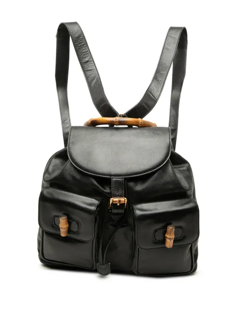 Gucci Pre-Owned 20th Century Large Calfskin Bamboo Drawstring backpack