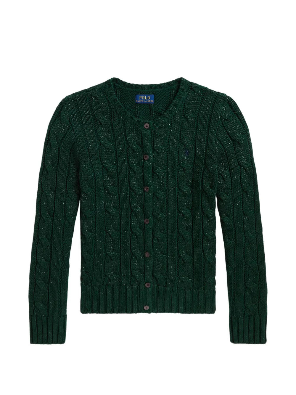 POLO RALPH LAUREN KIDS cable-knit cardigan - Verde