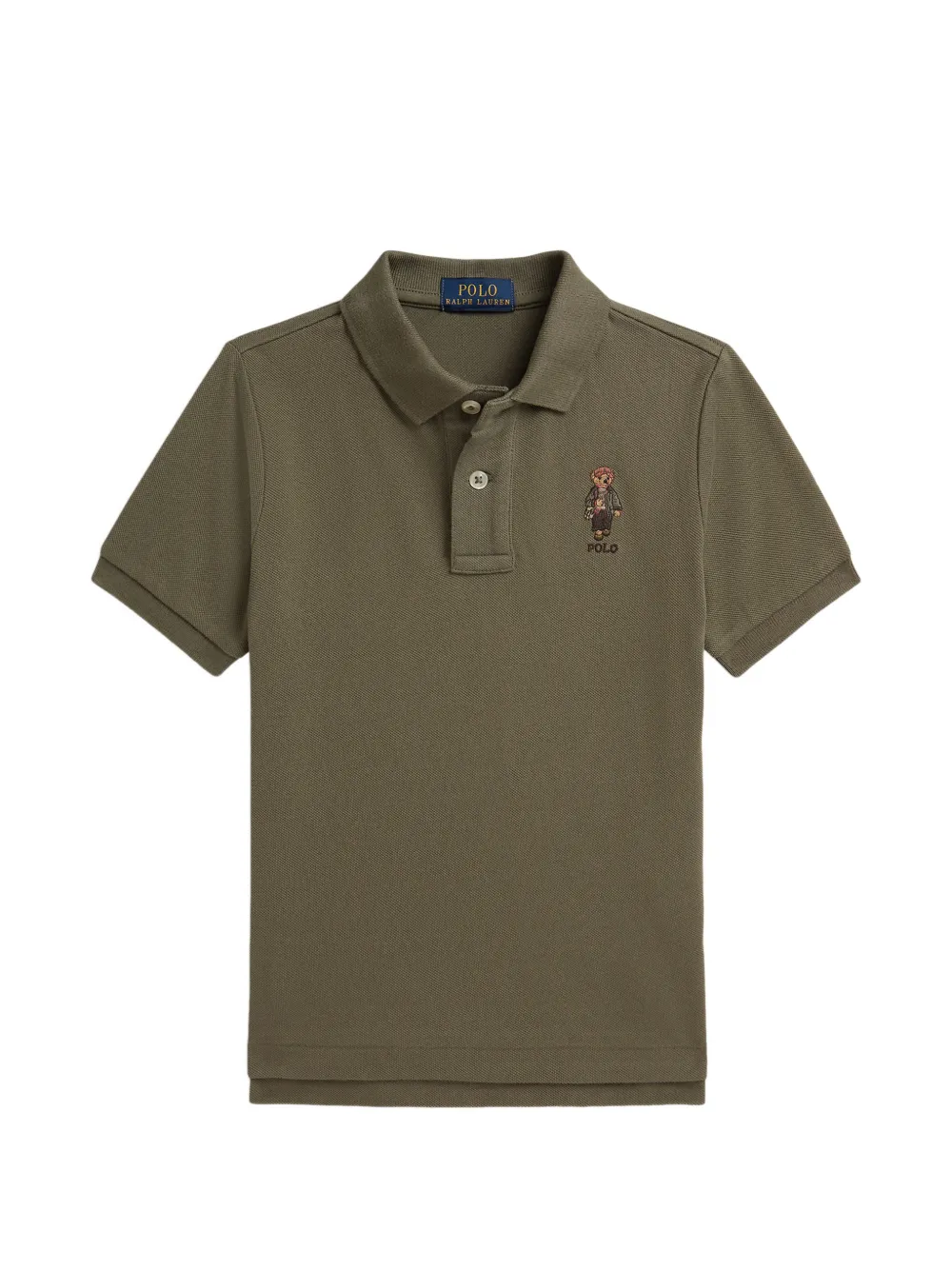 POLO RALPH LAUREN KIDS Polo Bear cotton-mesh polo shirt - Verde