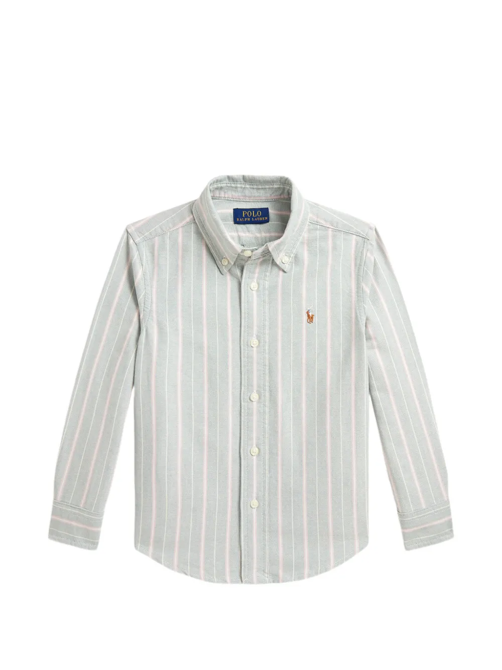 POLO RALPH LAUREN KIDS striped cotton Oxford shirt - Verde