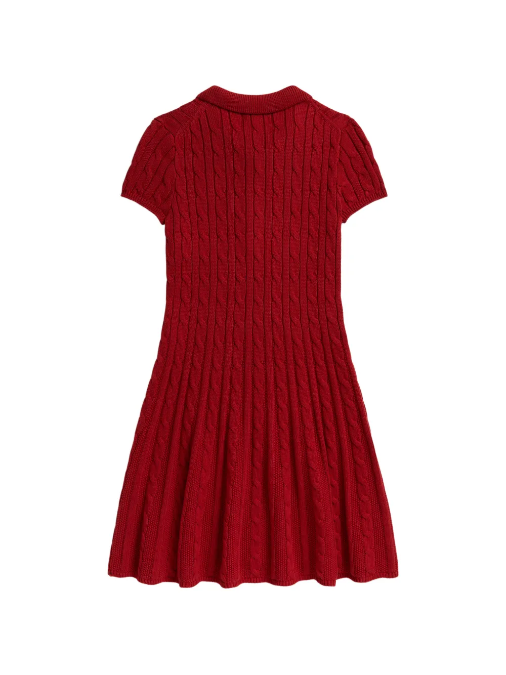 POLO RALPH LAUREN KIDS cable-knit cotton polo jumper dress Rood