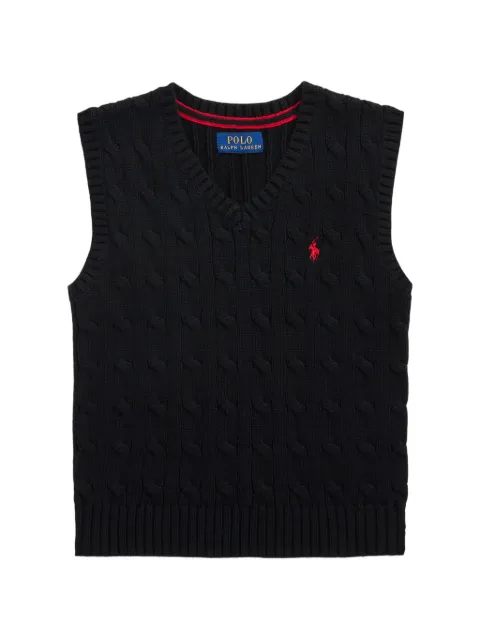 POLO RALPH LAUREN KIDS cable-knit V-neck sweater vest