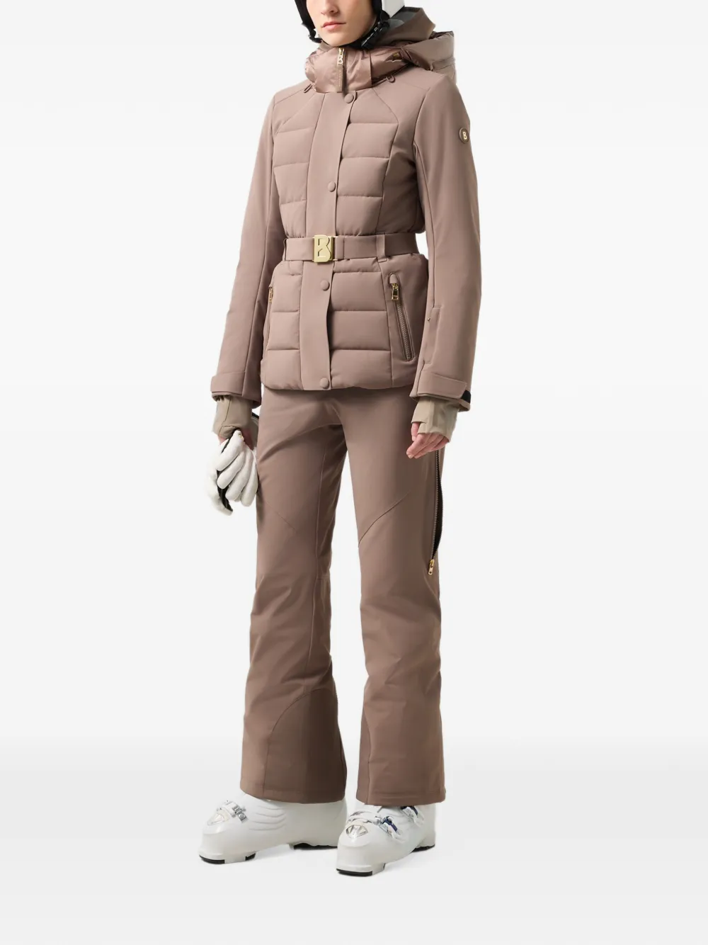 BOGNER Elva belted ski jacket Beige