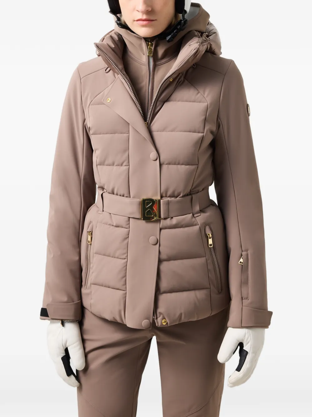 BOGNER Elva belted ski jacket Beige