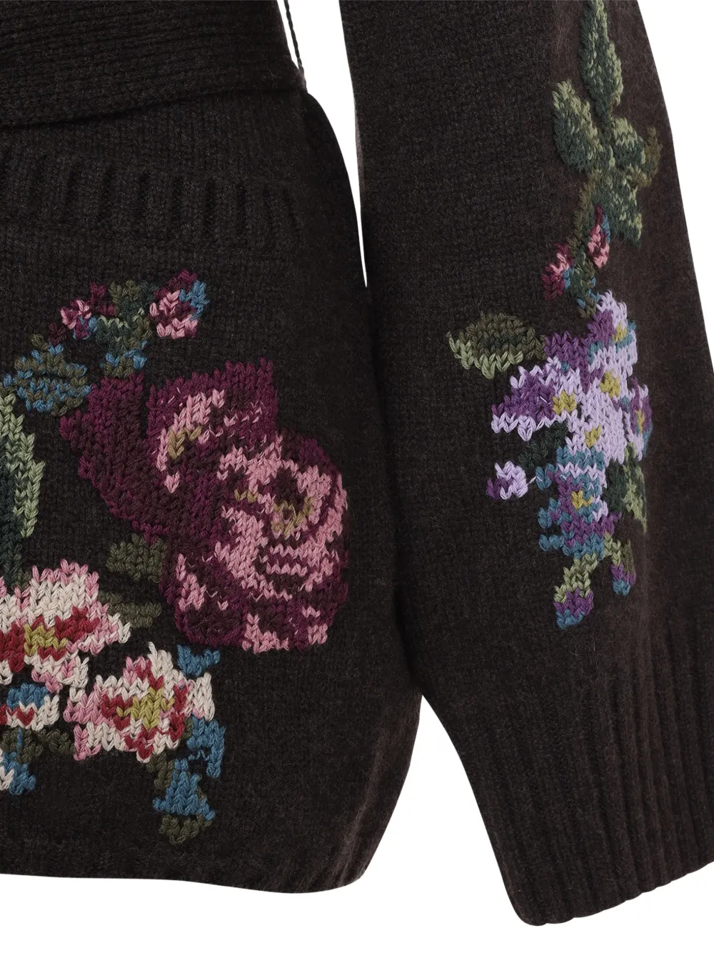 Ralph Lauren Collection floral-intarsia belted cardigan Bruin