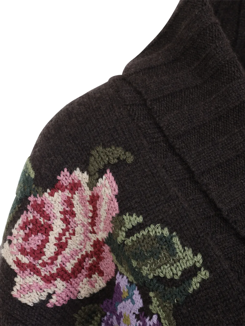 Ralph Lauren Collection floral-intarsia belted cardigan Bruin