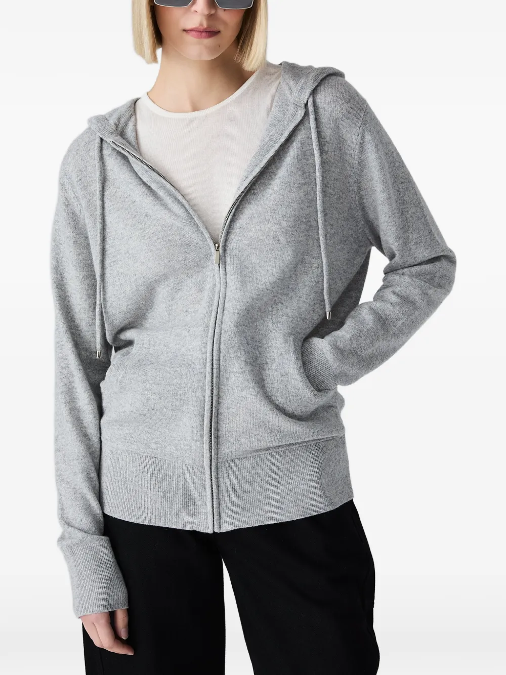 Vera Wang Heidi knitted zip-up hoodie Grijs