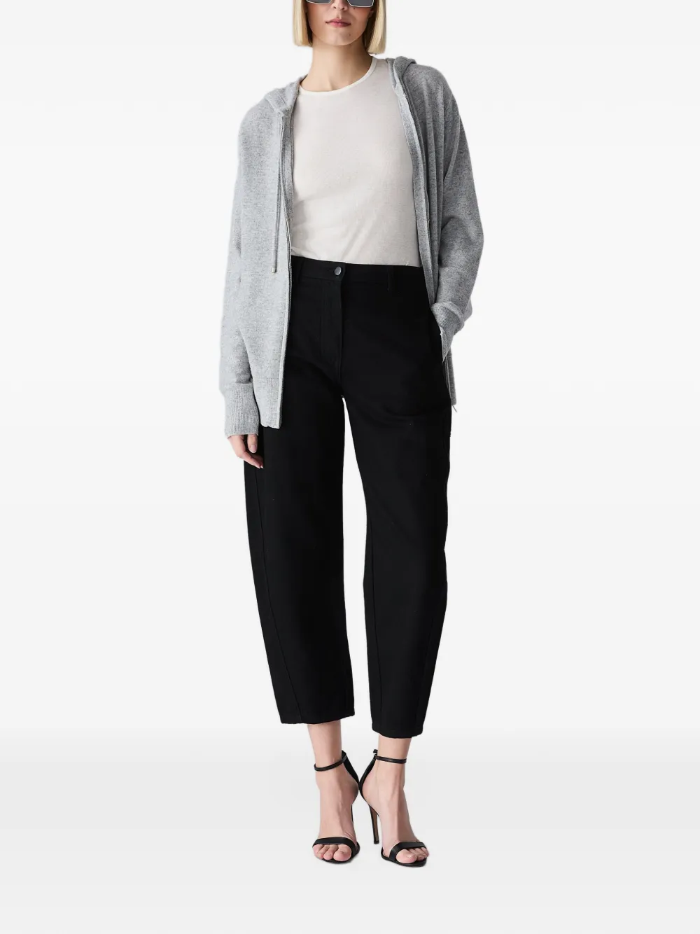 Vera Wang Heidi knitted zip-up hoodie Grijs