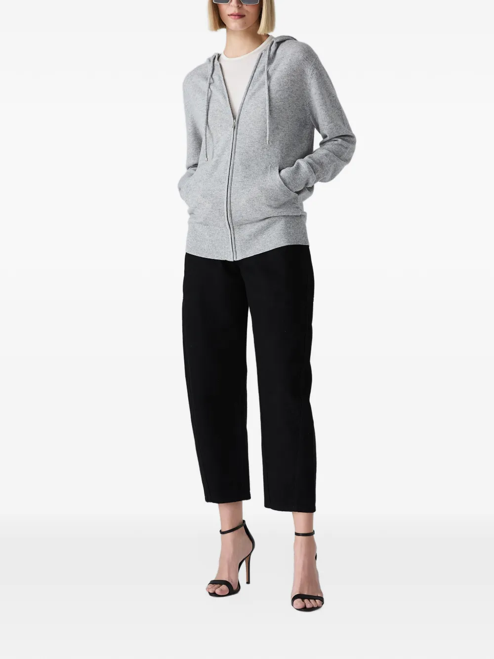 Vera Wang Heidi knitted zip-up hoodie Grijs