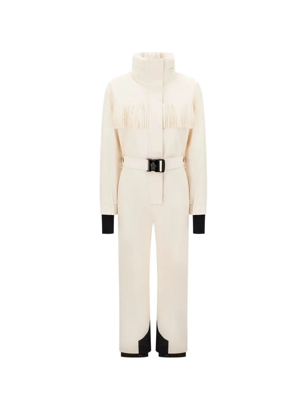 Moncler Grenoble fringe-trimmed belted ski suit Wit