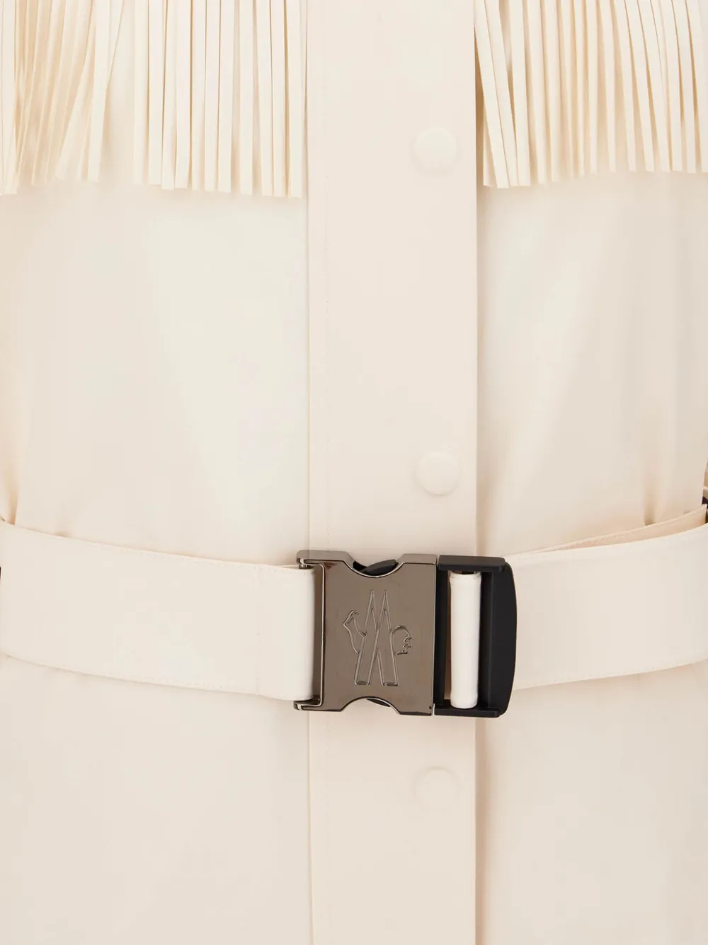 Moncler Grenoble fringe-trimmed belted ski suit Wit