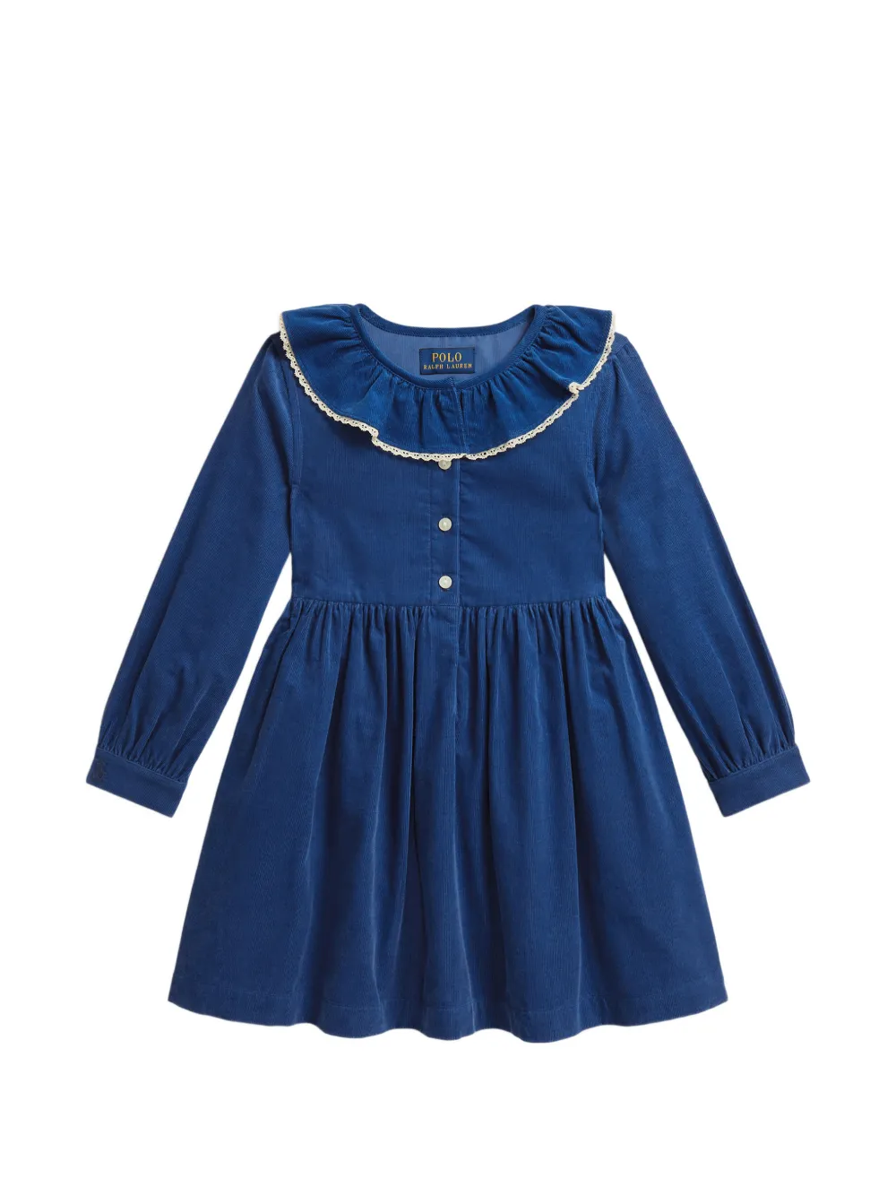 POLO RALPH LAUREN KIDS cotton corduroy shirtdress Blauw