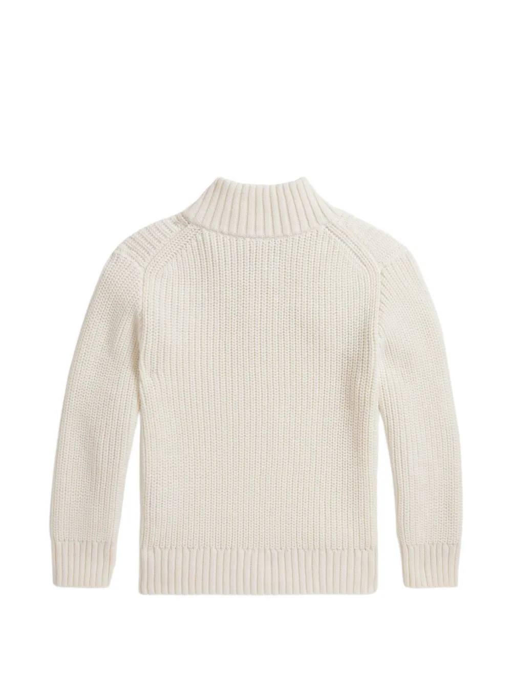 POLO RALPH LAUREN KIDS cotton quarter-zip jumper Wit