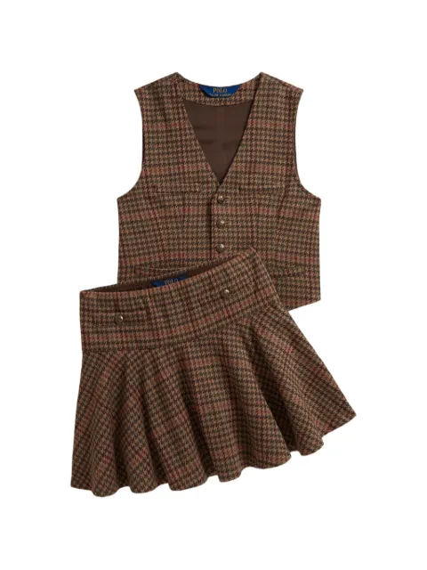 POLO RALPH LAUREN KIDS plaid double-knit skort