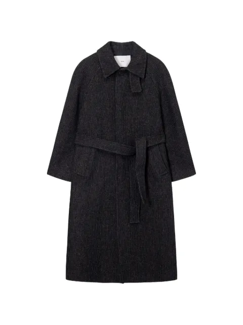 DUNST check-pattern belted coat
