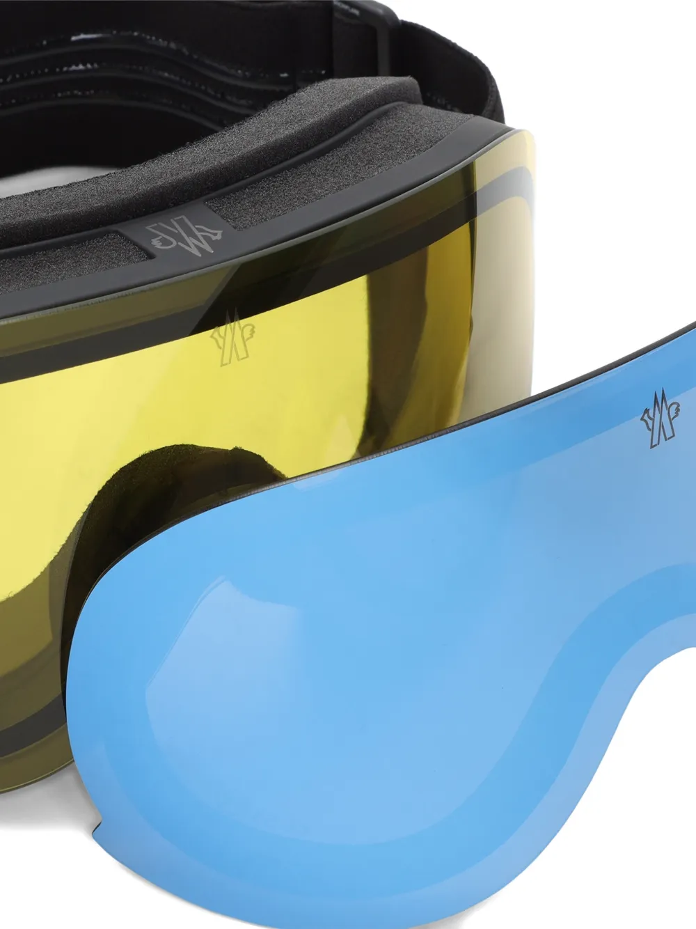 Moncler Eyewear logo-strap ski goggles Zwart