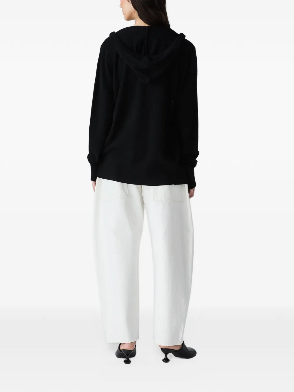 Vera Wang Heidi knitted zip-up hoodie Zwart