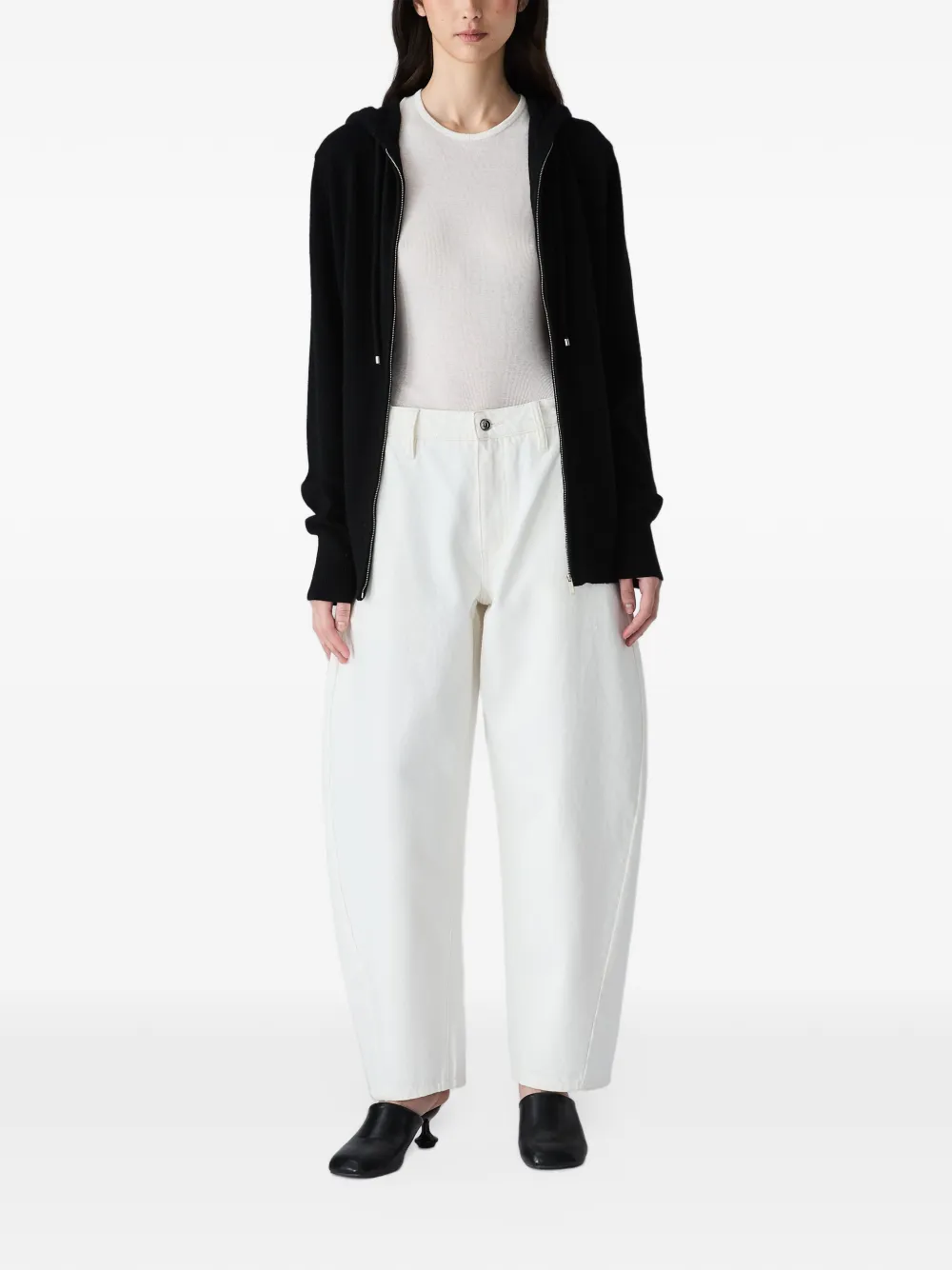 Vera Wang Heidi knitted zip-up hoodie Zwart