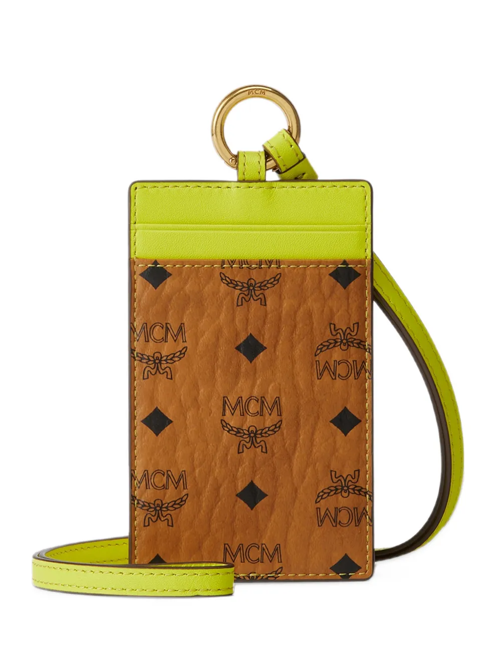 MCM Visetos lanyard card holder - Marrone