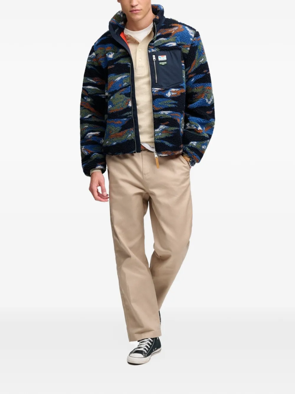 Superdry Terrain zip-up fleece jacket Blauw