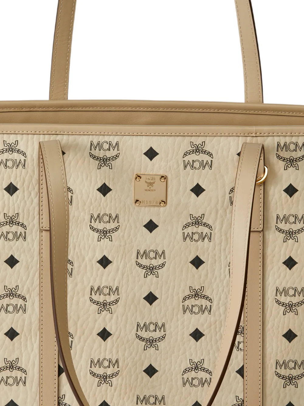 MCM medium Toni Visetos logo-print tote bag Beige