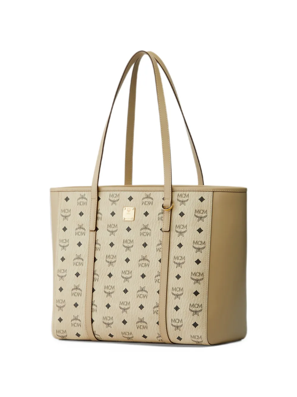 MCM medium Toni Visetos logo-print tote bag Beige