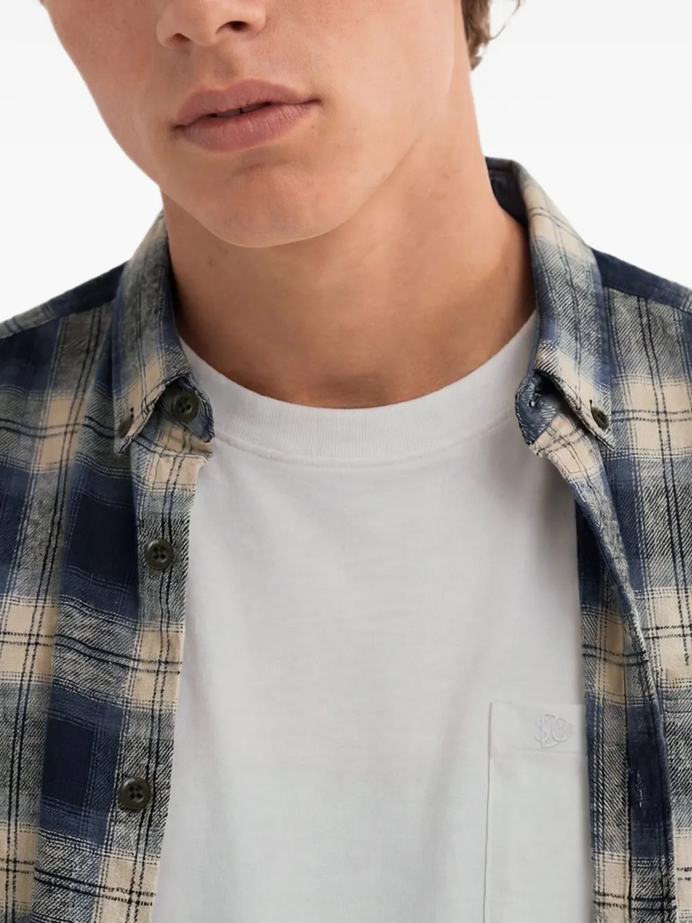 Superdry check cotton shirt Blauw