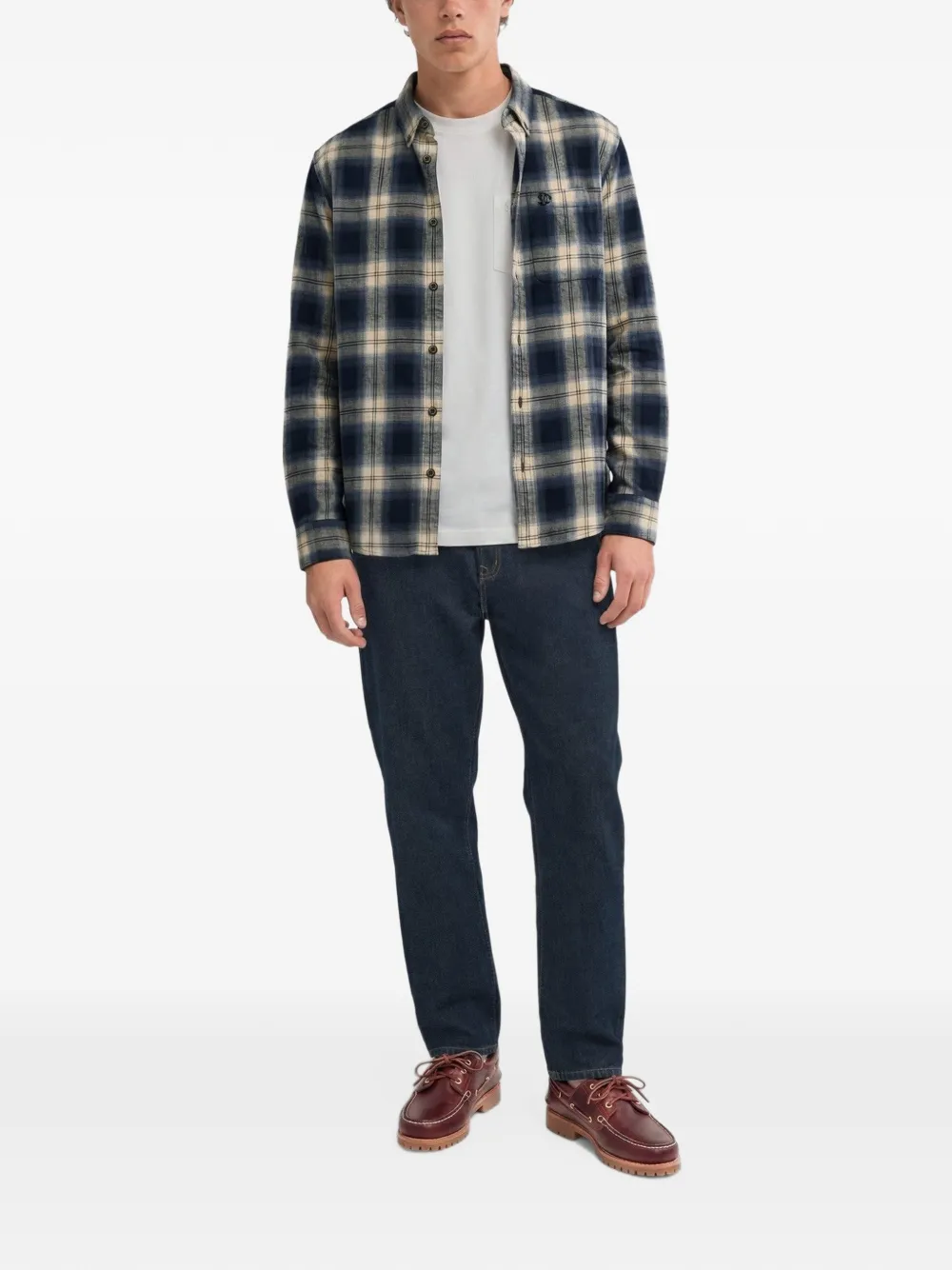 Superdry check cotton shirt Blauw
