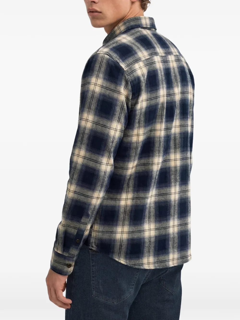 Superdry check cotton shirt Blauw