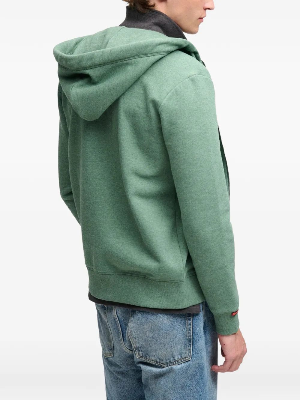 Superdry zip-up Essential logo hoodie Groen