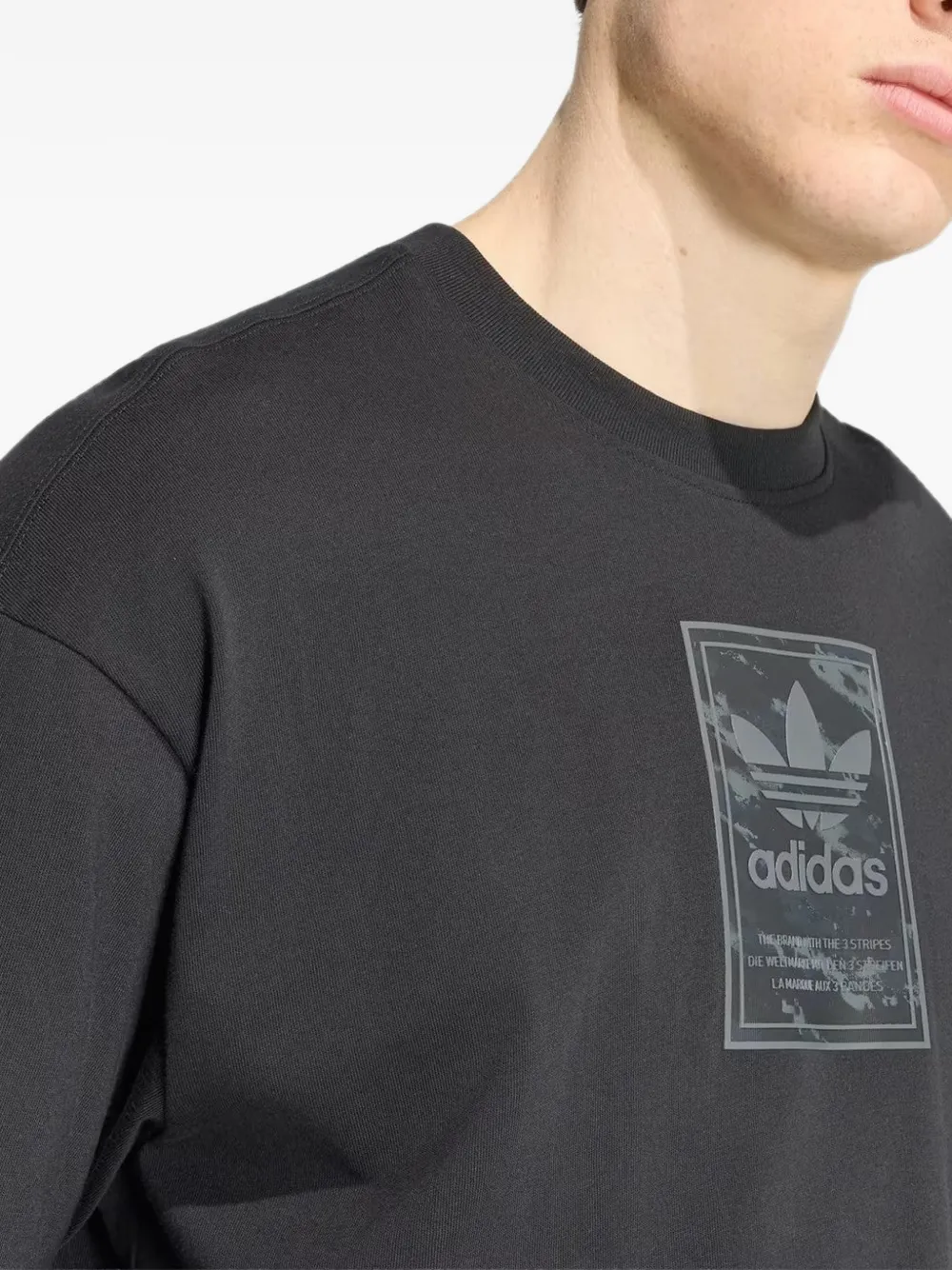 adidas camo tee tongue label T-shirt Zwart