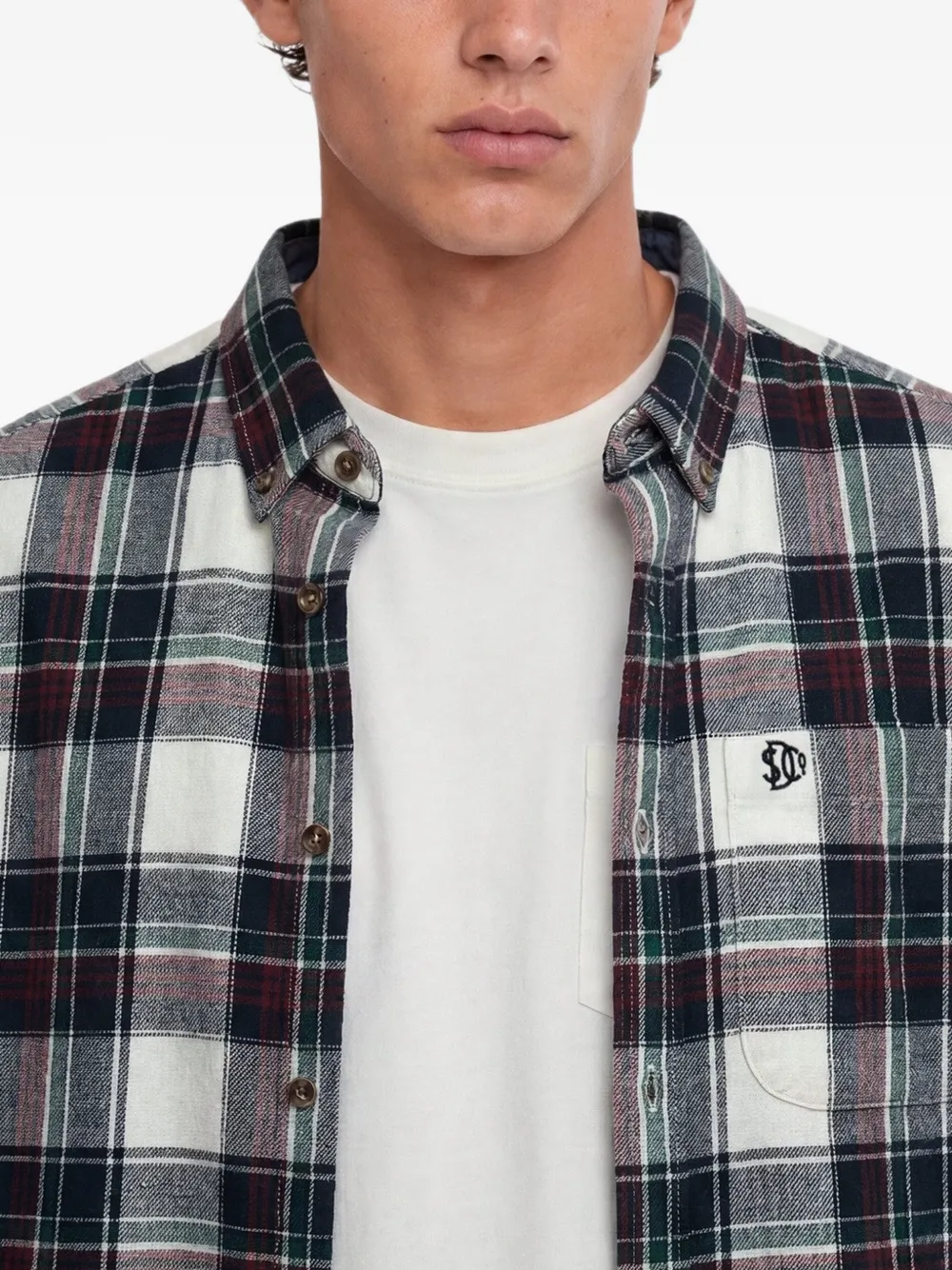 Superdry check-pattern cotton shirt Wit