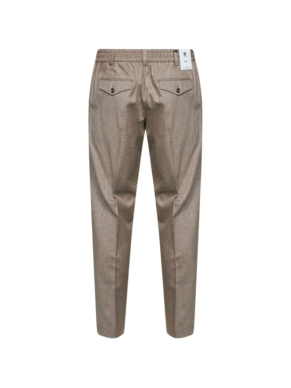 PT Torino elasticated-waistband tailored trousers Beige