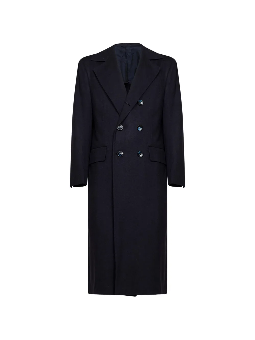 Kiton double-breasted cashmere coat - Blu