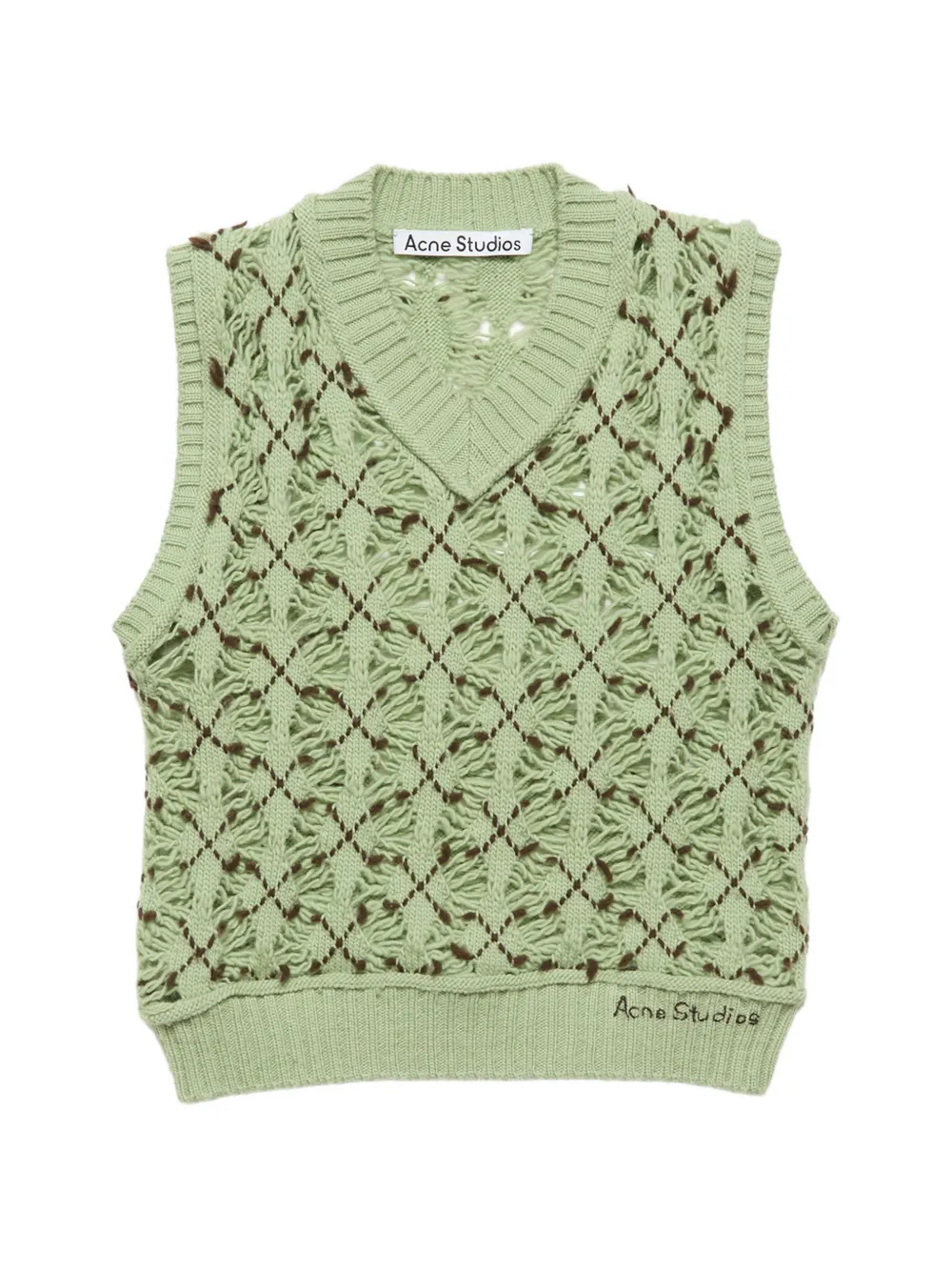 Acne Studios argyle wool vest - Verde